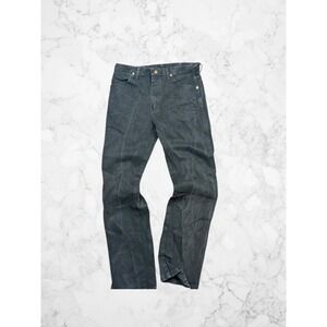 Wrangler Cowboy Cut Jeans Mens Faded Black Straight Leg Western Denim Pants